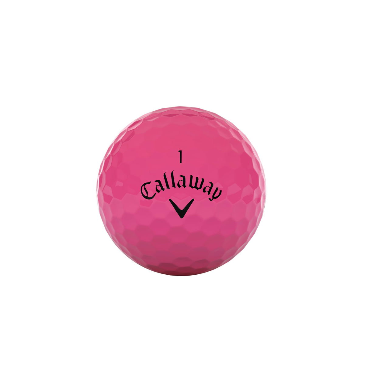 Callaway REVA PNK ball close-up showing soft feel and forgiving design
