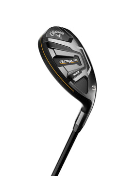 Callaway Rogue ST Max Hybrid left address stance for confident alignment.