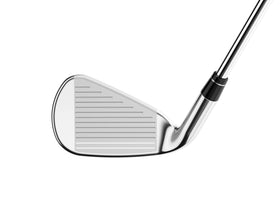 Callaway Rogue ST Max OS 7-Iron face closeup showing offset and sole design