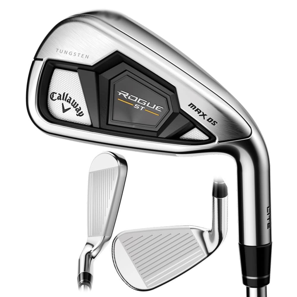 Callaway Rogue ST Max OS Lite Approach Wedge 47° face close-up showing precise grooves and shaping for high-launch.