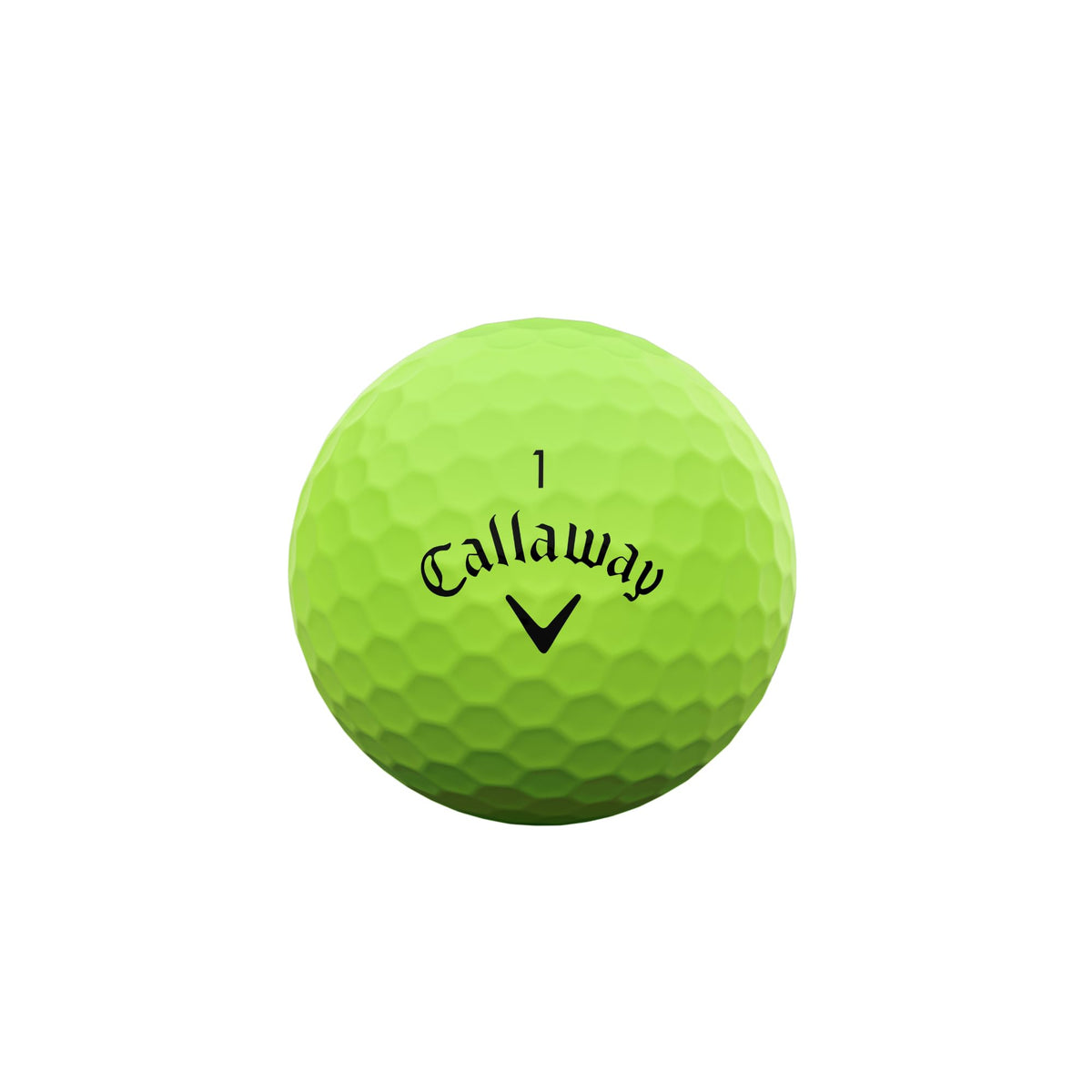 Callaway Supersoft 2025 Green ball close-up shows soft core and durability