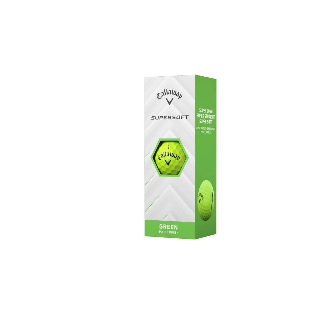 Callaway Supersoft 2025 Green golf balls ready in bag on course