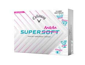 Callaway Supersoft 12-ball pack front view; soft feel on impact