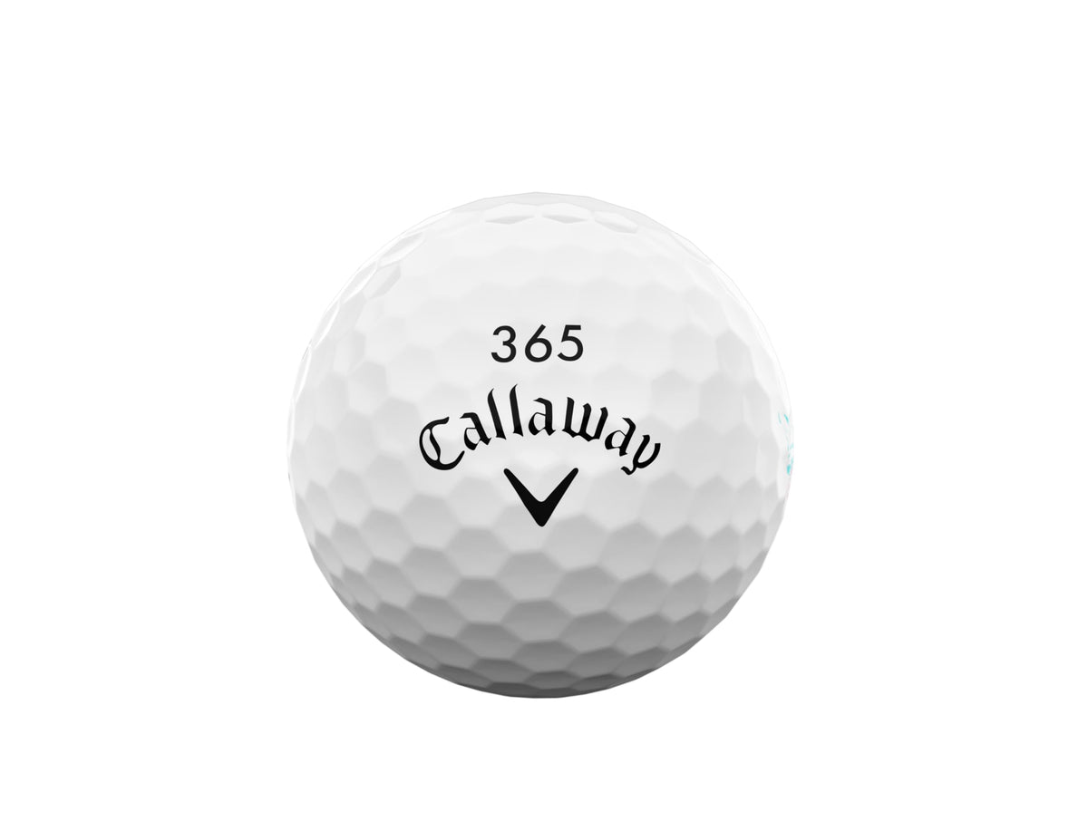 Callaway Supersoft 12-ball pack on tee; smooth strike potential
