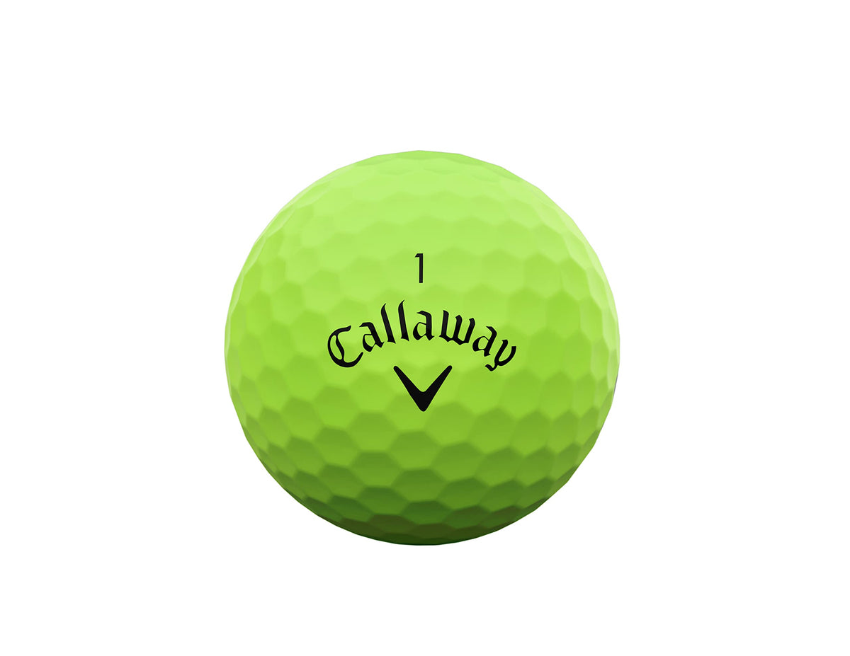Callaway Supersoft ball in hand, showcasing comfortable grip and visibility.
