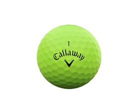 Callaway Supersoft ball in hand, showcasing comfortable grip and visibility.