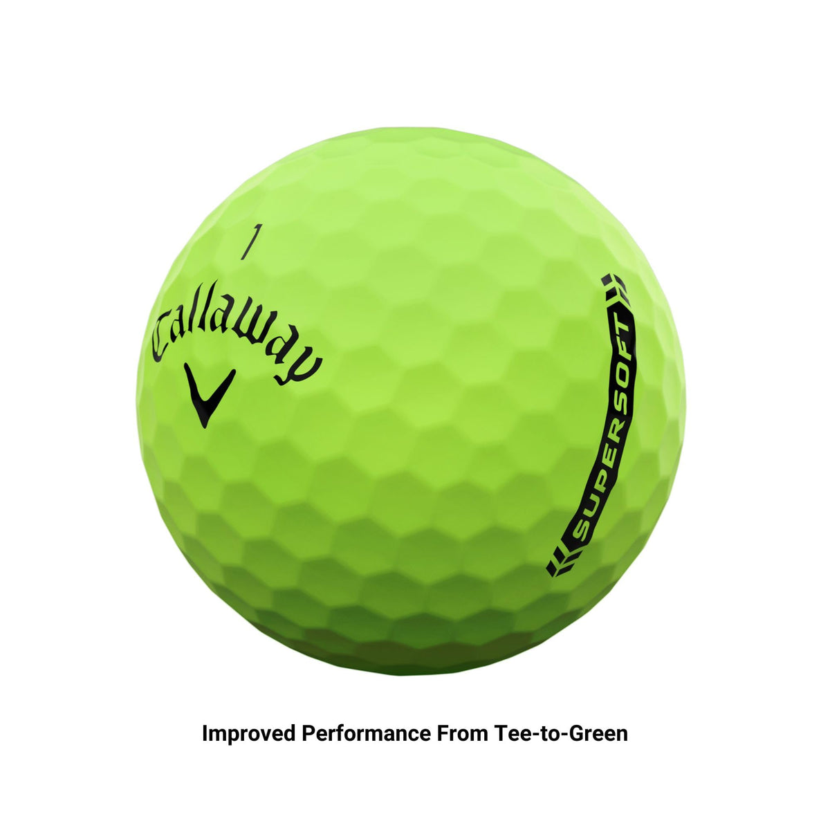 Callaway Supersoft ball on green demonstrates true-feel approach and consistency.