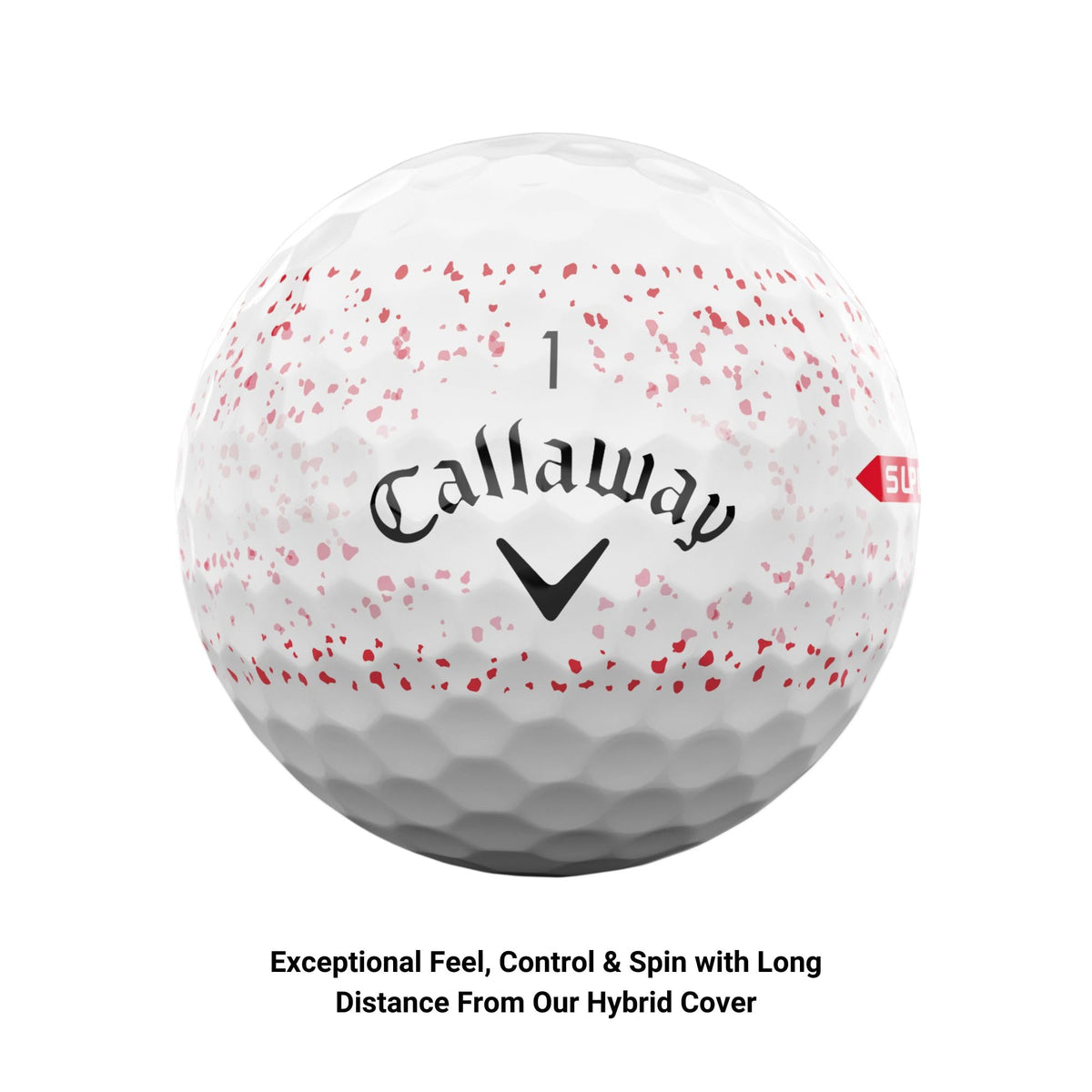 Callaway Supersoft speed-focused image demonstrates long, straight performance with soft feel.