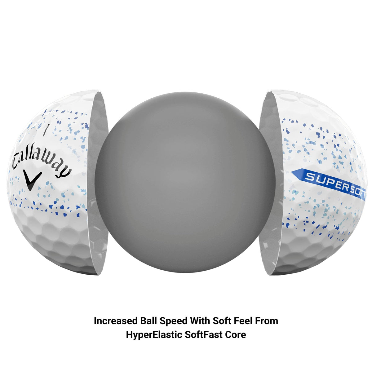 Callaway Supersoft blue splatter alignment visual helps line focus