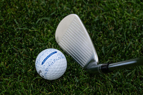 Callaway Supersoft blue splatter core detail communicates soft feel potential