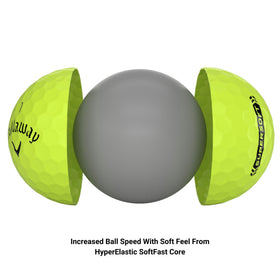 Callaway Supersoft hybrid cover texture emphasizes control and spin near greens.