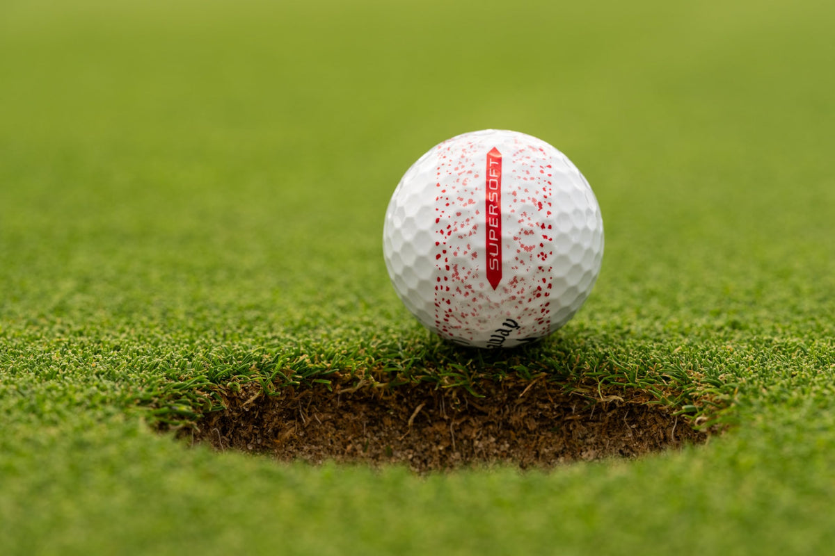 Callaway Supersoft packaging shot shows easy use and value.