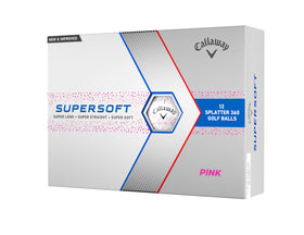 Callaway Supersoft pink splatter front view for better shot visibility.
