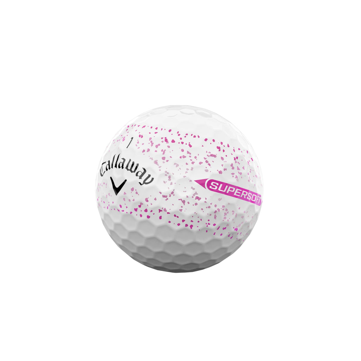Callaway Supersoft Pink Splatter packaging image showcasing durable cover and 2025 design.