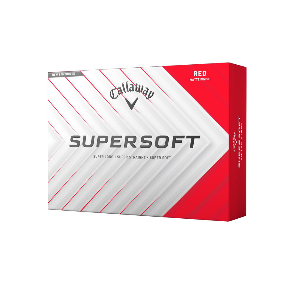 Callaway Supersoft Red ball in flight emphasizing speed and distance