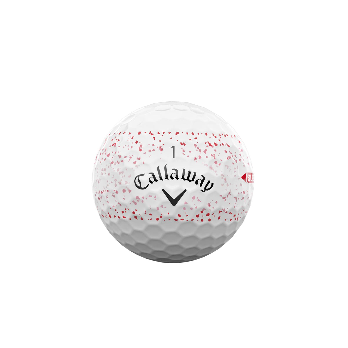 Callaway Supersoft Red Splatter SoftFast core boosts speed with soft feel.
