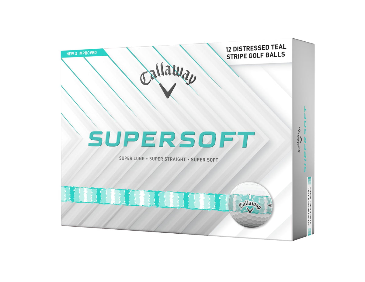 Callaway Supersoft teal 12-ball-pack for soft feel and visibility