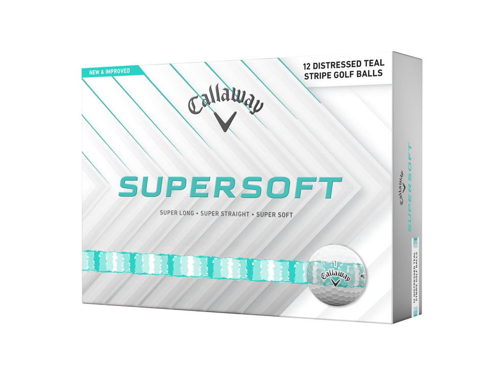 Callaway Supersoft teal 12-ball-pack for soft feel and visibility