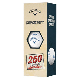 Callaway Supersoft USA 250 logo closeup, premium branding and build.