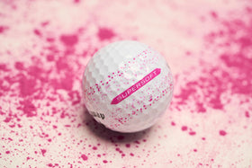 Callaway Supersoft pink splatter banner marks Women's Golf Month with style.