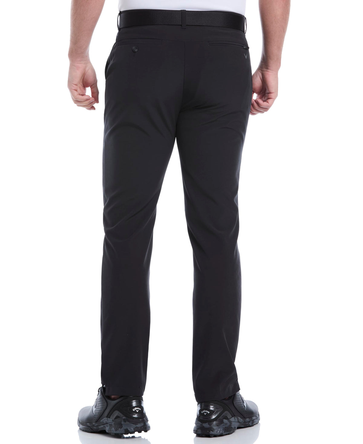 Callaway Swing Tech Pants Caviar Active waistband keeps your shirt tucked during every hole.