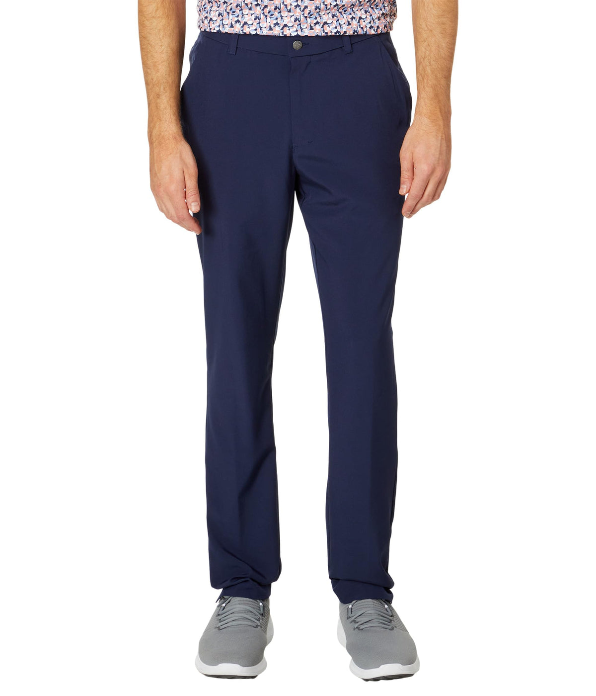 Callaway Swing Tech Pants Peacoat front view highlighting full range of motion for golf