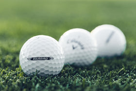 Callaway Warbird 2023 logo and ball surface detail, signaling value.
