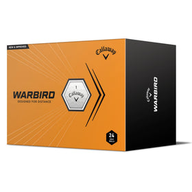 Callaway Warbird 2023 white golf balls, close-up highlighting durable, practice-friendly design.