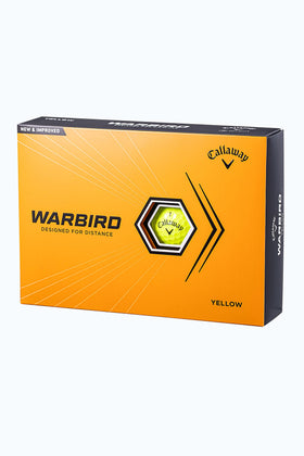 Callaway Warbird 23 Yellow golf balls back view with durable cover for consistent flight