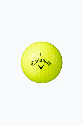Callaway Warbird 23 Yellow golf balls close-up cover detail enhances durability and control