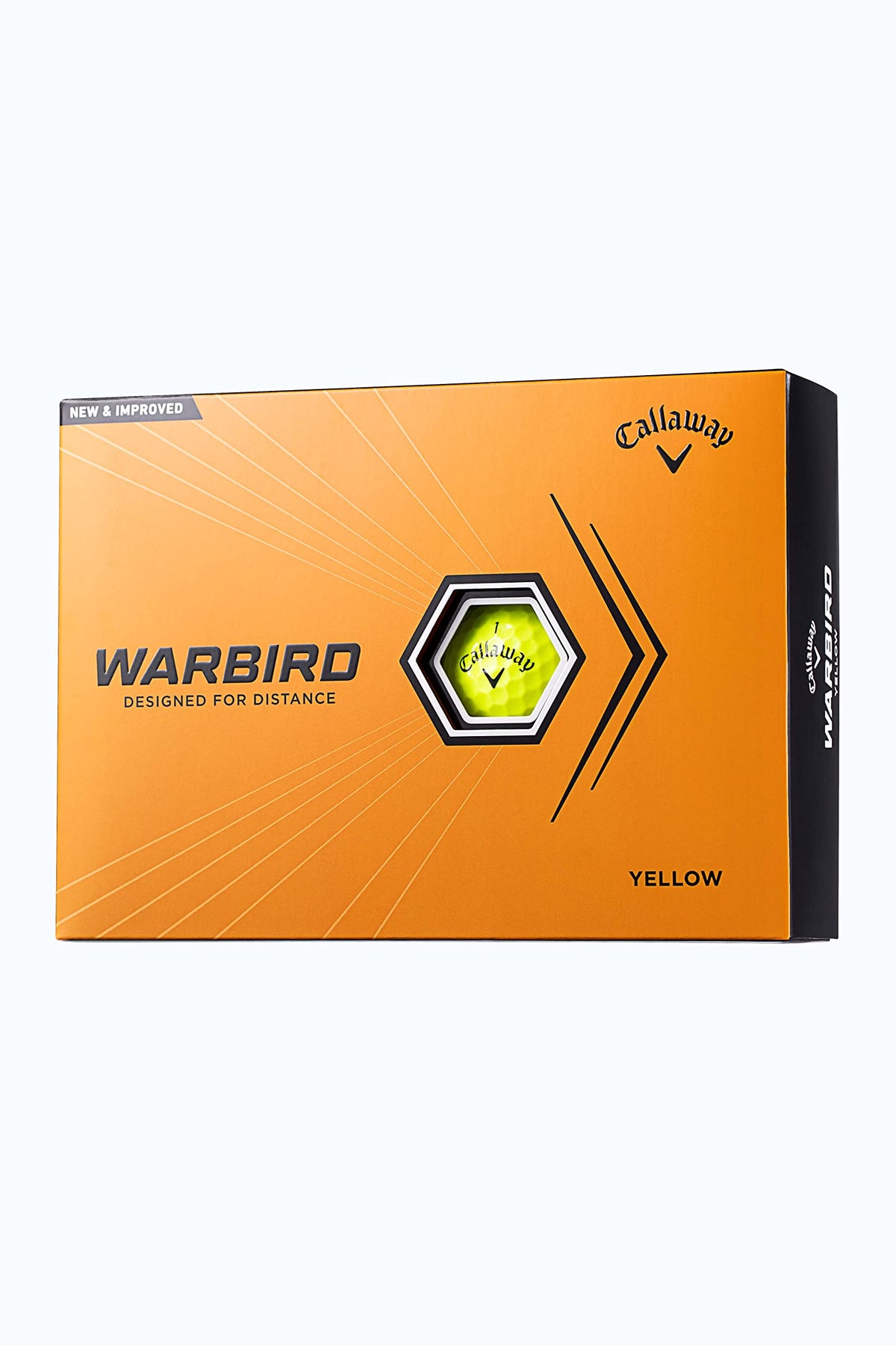 Callaway Warbird 23 Yellow golf balls front view for high visibility and easier tracking