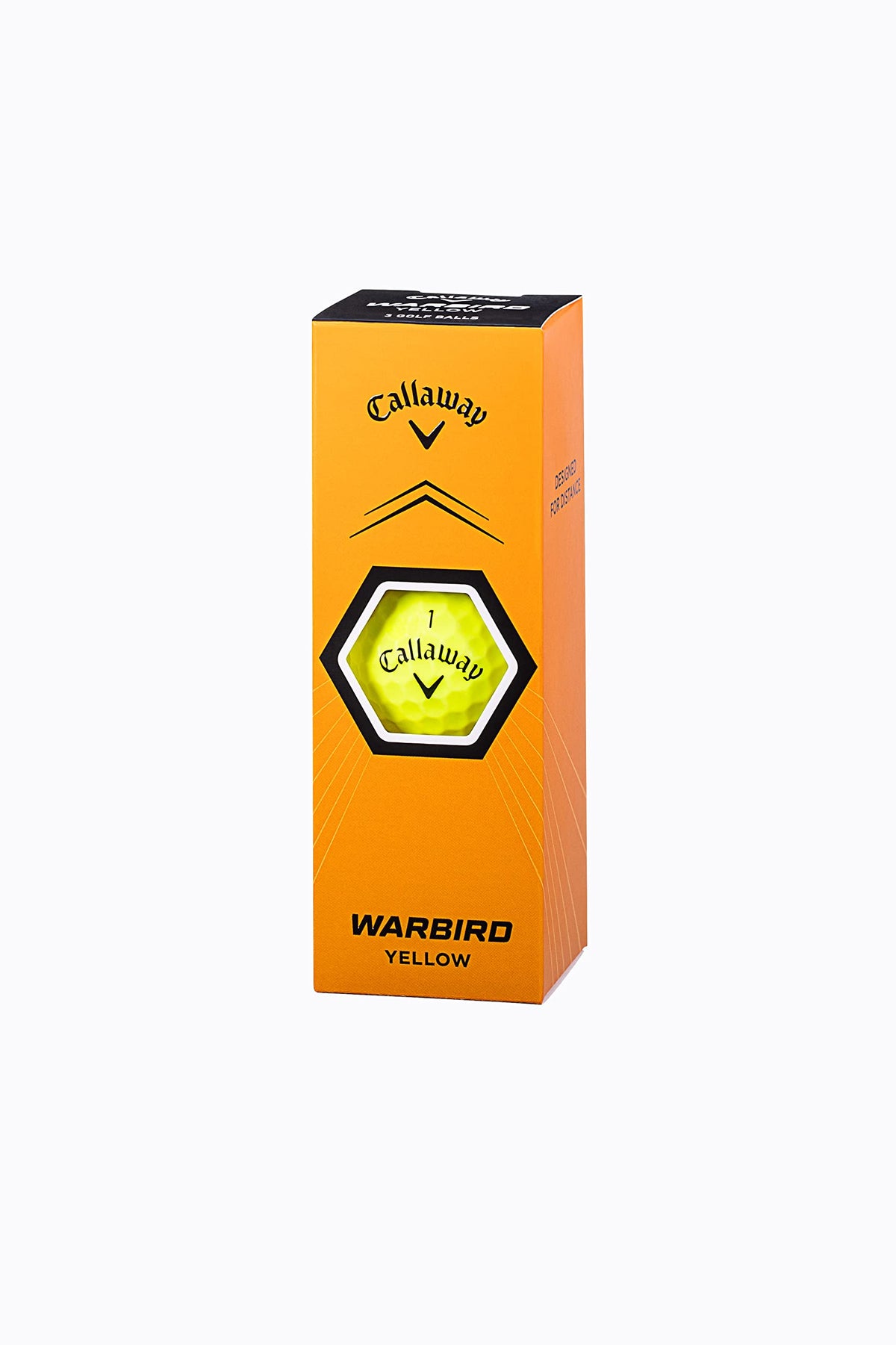 Callaway Warbird 23 Yellow golf balls side view shows two-piece construction for performance