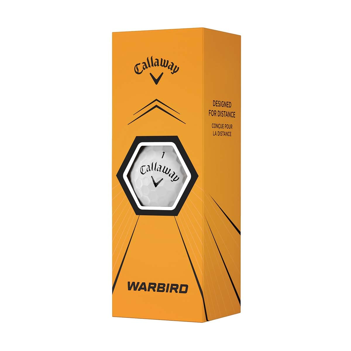 Callaway Warbird balls pack back-glossy surface promoting durability and consistency.