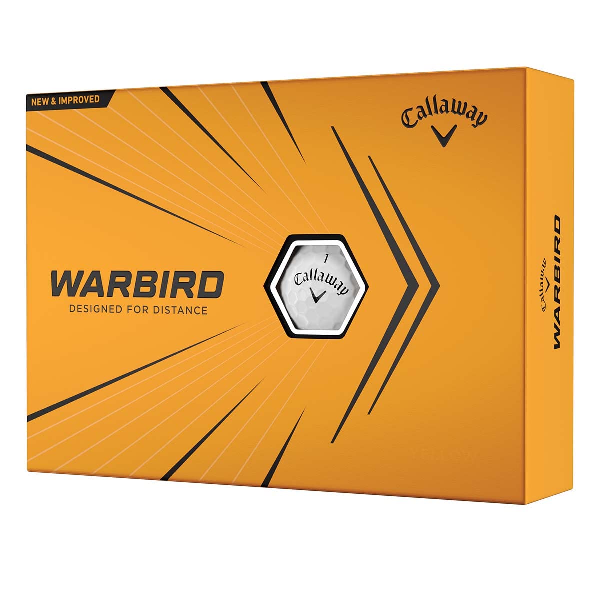 Callaway Warbird balls pack front view for long-distance drives and speed.