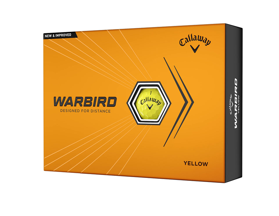 Callaway Warbird yellow 12-pack front view for high visibility on the course.
