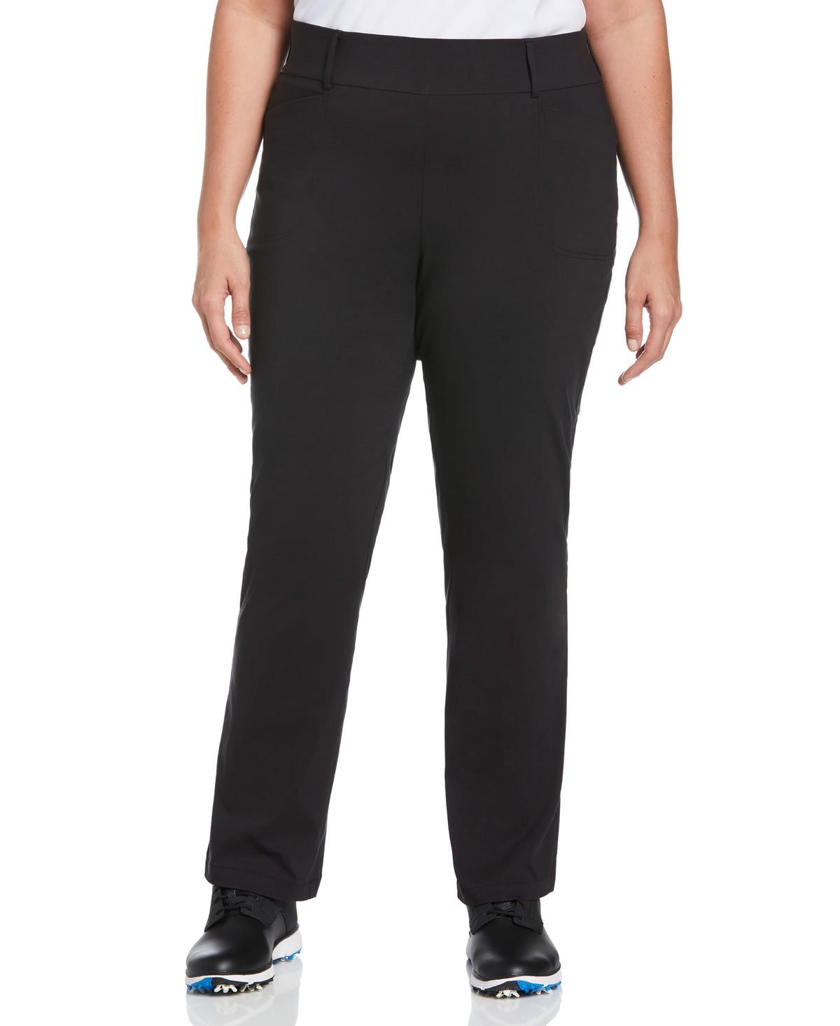 Callaway women's TrueSculpt pull-on pants front view showing a sleek silhouette and comfort.