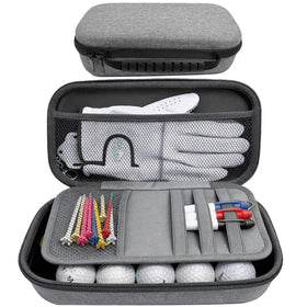 Calolin golf ball storage bag in front view showing protective hard shell