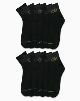Arch-support detail on Calvin Klein mens quarter sock for stability during activity