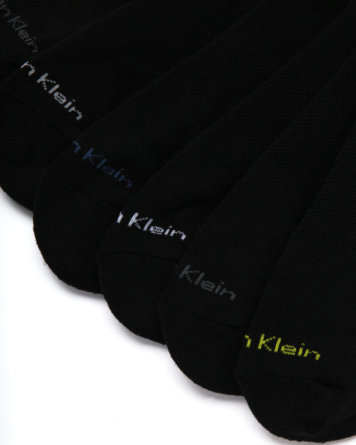 Calvin Klein mens quarter sock black close-up showing durability and texture