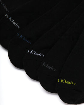 Calvin Klein mens quarter sock black close-up showing durability and texture