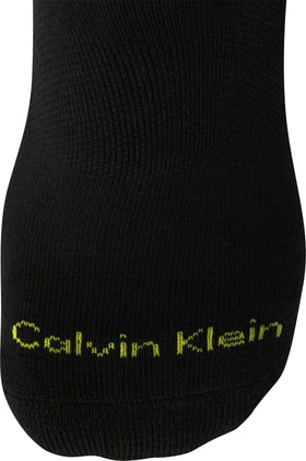 Close-up of cushioned sole on Calvin Klein mens quarter sock for comfort during workouts