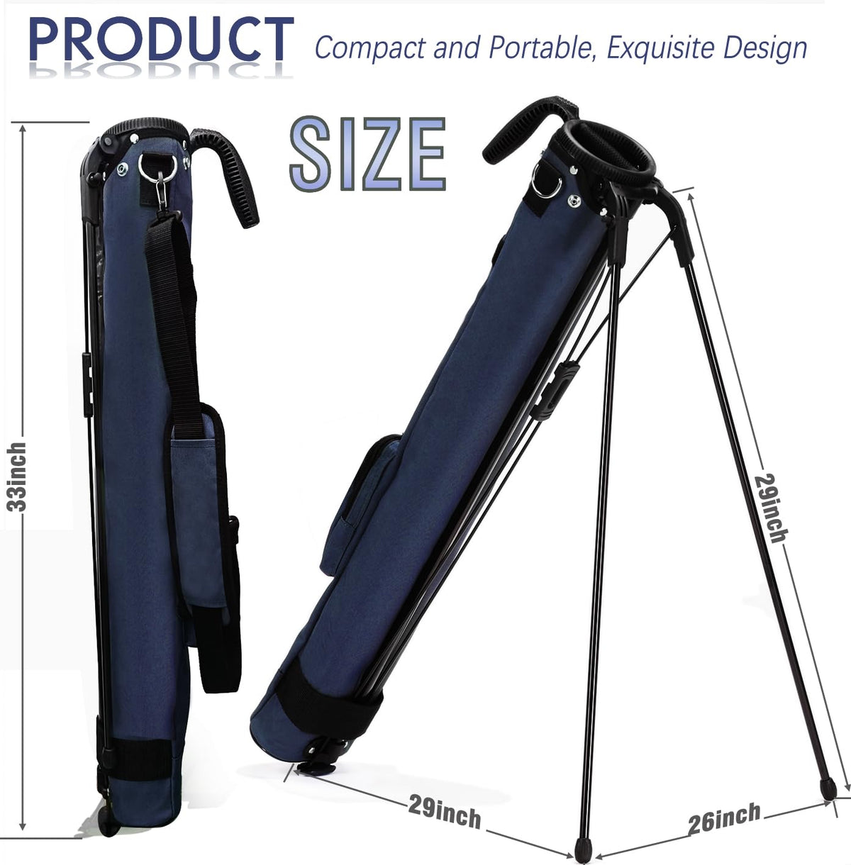 Camboke padded strap distributes weight for comfortable carry during rounds.