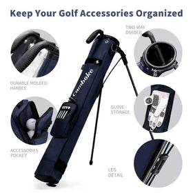 Camboke bag with zip pocket for balls, phone, and valuables securely stored.