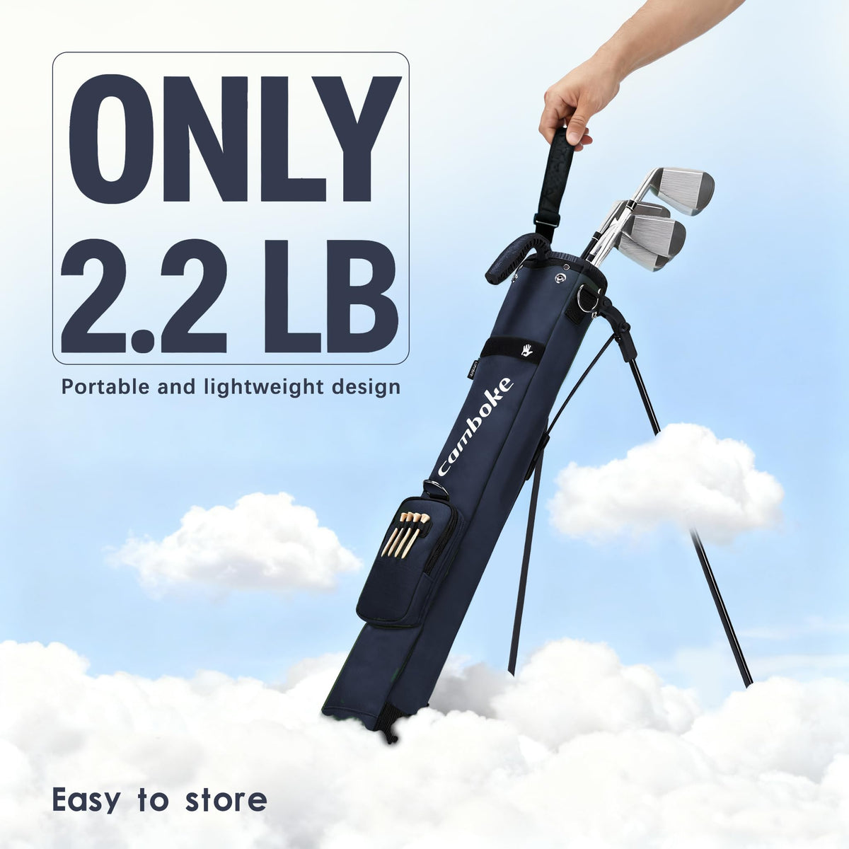 Camboke bag featuring a 2-way top divider for organized clubs.