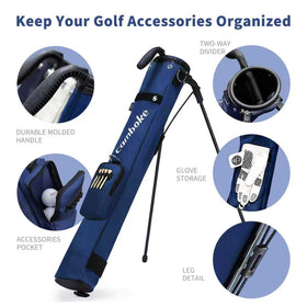 Camboke stand bag legs deploy easily for quick setup on course