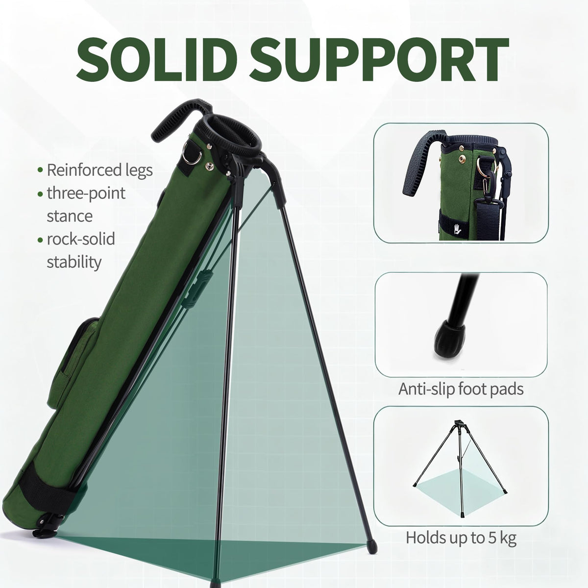 Camboke compact yet roomy design fits essential clubs