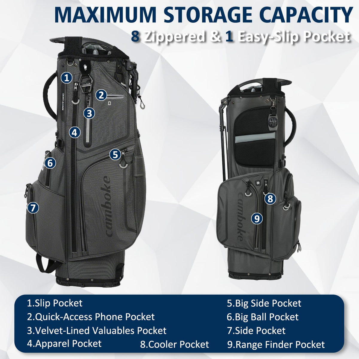 Camboke X-Fit dual-strap system distributes weight for comfortable walks.