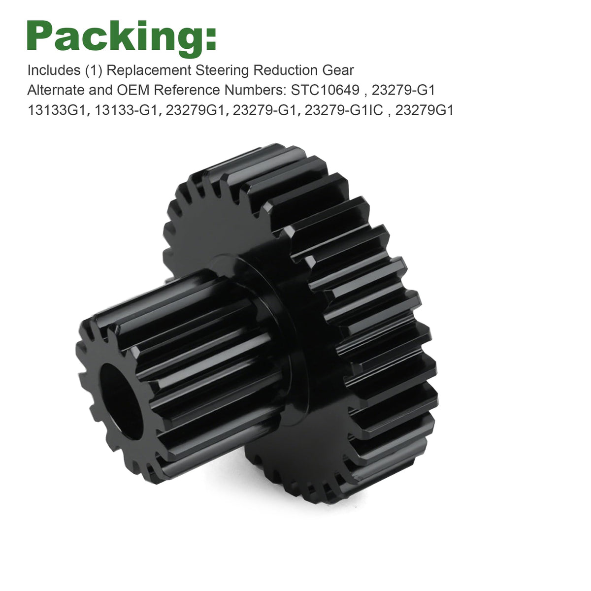Camotokiit steering reduction gear includes one replacement gear for easy installation.