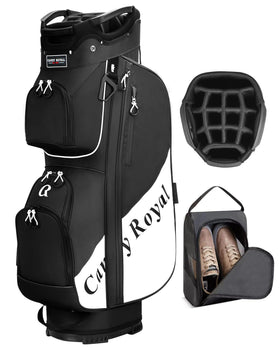 CandyRoyal golf cart bag 14-way top divider keeps clubs organized on the course.