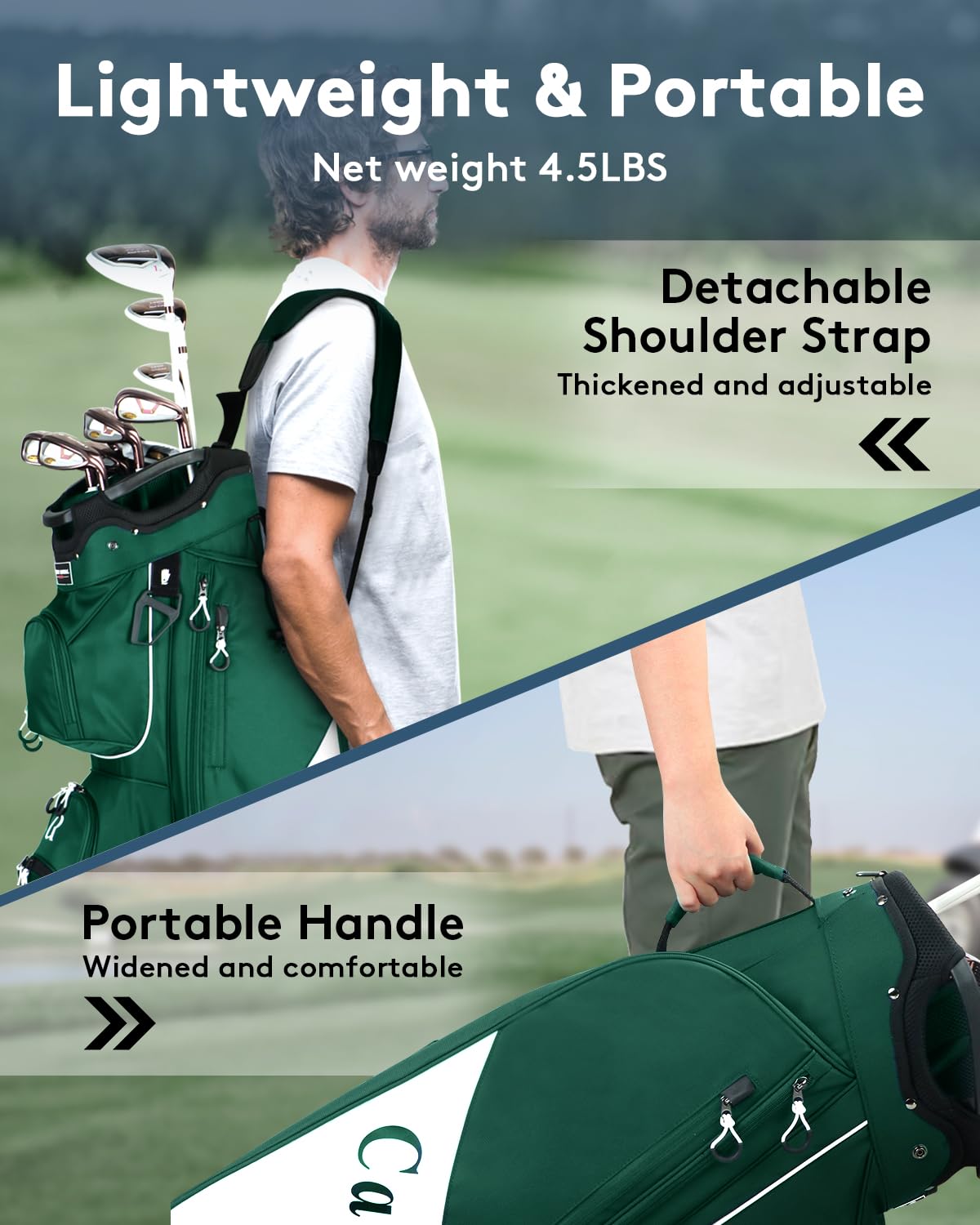 CandyRoyal golf cart bag embroidery-friendly front pocket for personalization